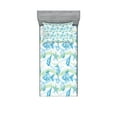 thumbnail image 1 of Ambesonne Nautical Fitted Sheet & Pillow Sham Set, Ocean Shell Starfish, Twin, Mint Blue, 1 of 2