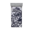 thumbnail image 1 of Ambesonne Nautical Fitted Sheet & Pillow Sham Set, Octopus and Ship in Storm, Twin, Indigo Purpleblue, 1 of 2