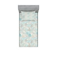 thumbnail image 1 of Ambesonne Nautical Fitted Sheet & Pillow Sham Set, Pastel Toned Seashells, Twin, Tan Turquoise White, 1 of 2