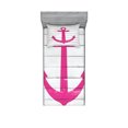 thumbnail image 1 of Ambesonne Nautical Fitted Sheet & Pillow Sham Set, Rustic Wooden Planks, Twinxl, Pink and Off White, 1 of 2