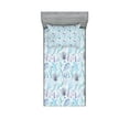 thumbnail image 1 of Ambesonne Nautical Fitted Sheet & Pillow Sham Set, Seashells Bubble Ocean, Twinxl, Indigo Pale Blue Purple, 1 of 2