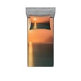thumbnail image 1 of Ambesonne Nautical Fitted Sheet & Pillow Sham Set, Sunrise over Ocean, Twin, Orange Blue, 1 of 2