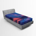 thumbnail image 1 of Ambesonne Nautical Fitted Sheet, Reflections on Water, Twin Size, Purple Pink, 1 of 2