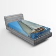 thumbnail image 1 of Ambesonne Nautical Fitted Sheet, Sailboat Regatta Race, Twin XL Size, Blue White Brown, 1 of 2
