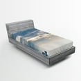 thumbnail image 1 of Ambesonne Nautical Fitted Sheet, Sailing Yacht Sunset, Twin XL Size, Blue, 1 of 3