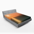 thumbnail image 1 of Ambesonne Nautical Fitted Sheet, Sunrise over Ocean, Queen Size, Orange Blue, 1 of 2