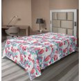 thumbnail image 1 of Ambesonne Nautical Flat Bedding Sheet Soft Top Sheet, Watercolor Corals Plot, Twin, Dark Salmon and Pale Blue, 1 of 1