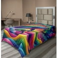 thumbnail image 1 of Ambesonne Nautical Flat Sheet, Psychedelic Rainbow Colors, Twin Size, Multicolor, 1 of 1