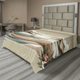 thumbnail image 1 of Ambesonne Nautical Flat Sheet, Serene Horizon Sailboat, California King, Tan Sepia and Pale Seafoam, 1 of 1