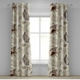 thumbnail image 1 of Ambesonne Nautical Grommet Curtain, Beach Vibe Seashell Print, 50"x72", Brown Dark Mustard Tan, 1 of 1