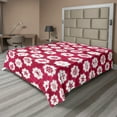 thumbnail image 1 of Ambesonne Nautical Illusion Flat Bedding Sheet Soft Top Sheet, Marine Adventures, Full, Raspberry Off White, 1 of 1