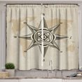 thumbnail image 1 of Ambesonne Nautical Kitchen Curtains, Antique Compass Print Art, 55"x30", Pale Camel and Grey Yellow, 1 of 1