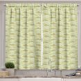 thumbnail image 1 of Ambesonne Nautical Kitchen Curtains, Cartoon Waves and Fish, 55"x30", Avocado Green and Ecru, 1 of 3