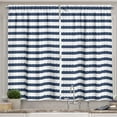 thumbnail image 1 of Ambesonne Nautical Kitchen Curtains, Marine Sea Life Design, 55"x39", Violet Blue and White, 1 of 3