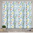 thumbnail image 1 of Ambesonne Nautical Kitchen Curtains, Marine Themed Starfish, 55"x45", Blue and Yellow, 1 of 3