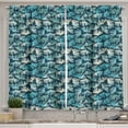 thumbnail image 1 of Ambesonne Nautical Kitchen Curtains, Neutral Corals Pattern, 55"x24", Deep Sky Blue Turquoise, 1 of 3