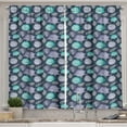 thumbnail image 1 of Ambesonne Nautical Kitchen Curtains, Ocean Grunge Seashells, 55"x39", Night Blue Sea Green, 1 of 3