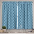 thumbnail image 1 of Ambesonne Nautical Kitchen Curtains, Oceanic Art Monochrome, 55"x36", White Sea Blue, 1 of 3