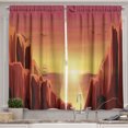 thumbnail image 1 of Ambesonne Nautical Kitchen Curtains, Old Ship Sea Sunset Art, 55"x30", Pale Maroon and Pastel Yellow, 1 of 3