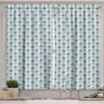 thumbnail image 1 of Ambesonne Nautical Kitchen Curtains, Sailboats and Lifebuoys, 55"x24", Dark Orange Azure Blue, 1 of 1