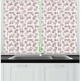 thumbnail image 1 of Ambesonne Nautical Kitchen Curtains, Ship Compass Wheel, 55"x45", Raspberry Pale Peach, 1 of 1