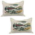 thumbnail image 1 of Ambesonne Nautical Knitted Quilt Pillowcover Set of 2, Modern Boho Botanical Sea, 36" x 20", Sage Green, 1 of 1