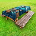 thumbnail image 1 of Ambesonne Nautical Outdoor Tablecloth, Anchor Deep Ocean Life, 58"x120", Sea Blue Amber Teal, 1 of 2