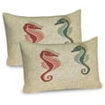 thumbnail image 1 of Ambesonne Nautical Pillow Sham 2 Pack, Colorful Beach, 30"x20", Forest Green Sand Brown, 1 of 3