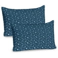 thumbnail image 1 of Ambesonne Nautical Pillow Sham 2 Pack, Frolicking Sharks Cartoon, 30"x20", Slate Blue, 1 of 3