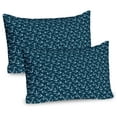 thumbnail image 1 of Ambesonne Nautical Pillow Sham 2 Pack, Marine Grunge Graphic Art, 30"x20", Petrol Blue Pale Blue, 1 of 3