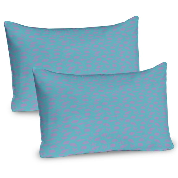 Ambesonne Nautical Pillow Sham 2 Pack, Seashells in Pastel Tones, 26"x20", Pale Lilac Seafoam