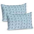 thumbnail image 1 of Ambesonne Nautical Pillow Sham 2 Pack, Waves Dolphins Starfish, 30"x20", Pale Blue Pale Blue, 1 of 3