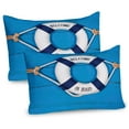 thumbnail image 1 of Ambesonne Nautical Pillow Sham 2 Pack, Welcome on Board Sign, 36"x20", Blue Navy Blue White, 1 of 3