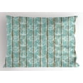 thumbnail image 1 of Ambesonne Nautical Pillow Sham, Marine Elements Wood, 26" X 20", Turquoise Cocoa White, 1 of 2