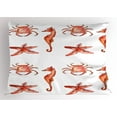 thumbnail image 1 of Ambesonne Nautical Pillow Sham, Underwater Sea Ocean, 26" X 20", Salmon Dark Coral, 1 of 2