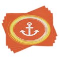 thumbnail image 1 of Ambesonne Nautical Place Mats Set of 4, Anchor Image in Circle, Standard Size, Orange Yellow, 1 of 6