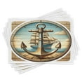 thumbnail image 1 of Ambesonne Nautical Place Mats Set of 4, Vintage Maritime Anchor, Standard Size, Pale Brown and Soft Blue, 1 of 1