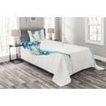 thumbnail image 1 of Ambesonne Nautical Quilted Bedspread Set 2 Pcs, Jellyfish Exotic Sea, Twin Size, Blue, 1 of 3