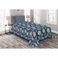 thumbnail image 1 of Ambesonne Nautical Quilted Bedspread Set 2 Pcs, Ocean Grunge Seashells, Twin Size, Night Blue Sea Green, 1 of 3