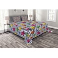 thumbnail image 1 of Ambesonne Nautical Quilted Bedspread Set 3 Pcs, 3D Stars Wavy Stripes, Queen Size, Multicolor, 1 of 5
