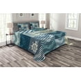 thumbnail image 1 of Ambesonne Nautical Quilted Bedspread Set 3 Pcs, Anchor Grunge Naval, King Size, Blue Beige, 1 of 5