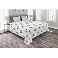 thumbnail image 1 of Ambesonne Nautical Quilted Bedspread Set 3 Pcs, Anchors Maritime, Queen Size, Black and White, 1 of 3