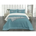 thumbnail image 1 of Ambesonne Nautical Quilted Bedspread Set 3 Pcs, Embellish Whale, King Size, Slate Blue and White, 1 of 3