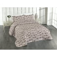 thumbnail image 1 of Ambesonne Nautical Quilted Bedspread Set 3 Pcs, Fishbone Pattern Oceanic, Queen, Purple Grey and Eggshell, 1 of 4