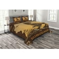 thumbnail image 1 of Ambesonne Nautical Quilted Bedspread Set 3 Pcs, Giant Dinosaur Cliffs, King Size, Apricot Redwood, 1 of 3