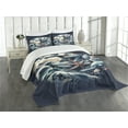 thumbnail image 1 of Ambesonne Nautical Quilted Bedspread Set 3 Pcs, Marine Anchor and Seagull, King Size, Indigo and Dark Salmon, 1 of 5