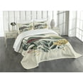 thumbnail image 1 of Ambesonne Nautical Quilted Bedspread Set 3 Pcs, Modern Boho Botanical Sea, Queen Size, Sage Green, 1 of 5
