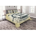 thumbnail image 1 of Ambesonne Nautical Quilted Bedspread Set 3 Pcs, Ship Helm Wheel Retro, Queen Size, Grey Yelloe Slate Blue, 1 of 3