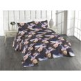 thumbnail image 1 of Ambesonne Nautical Quilted Bedspread Set 3 Pcs, Watercolor Whales Flowers, Queen, Dark Lavender and Soft Pink, 1 of 4