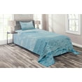 thumbnail image 1 of Ambesonne Nautical Quilted Coverlet 2 Pcs, Calm Sea Paradise, Twin Size, Pale Blue, 1 of 2